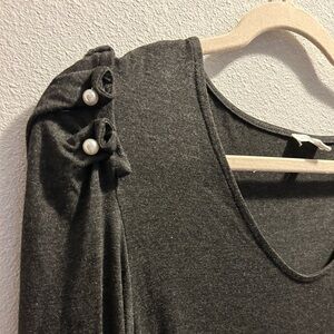 Spence sweater dress long sleeve with pearls on shoulder